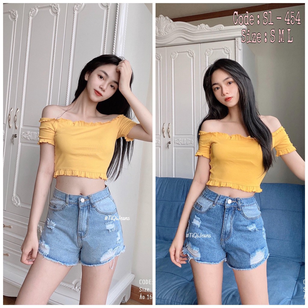 Quần short nữ lưng cao King168 , quần short jean nữ co dãn nhẹ cao cấp tq08