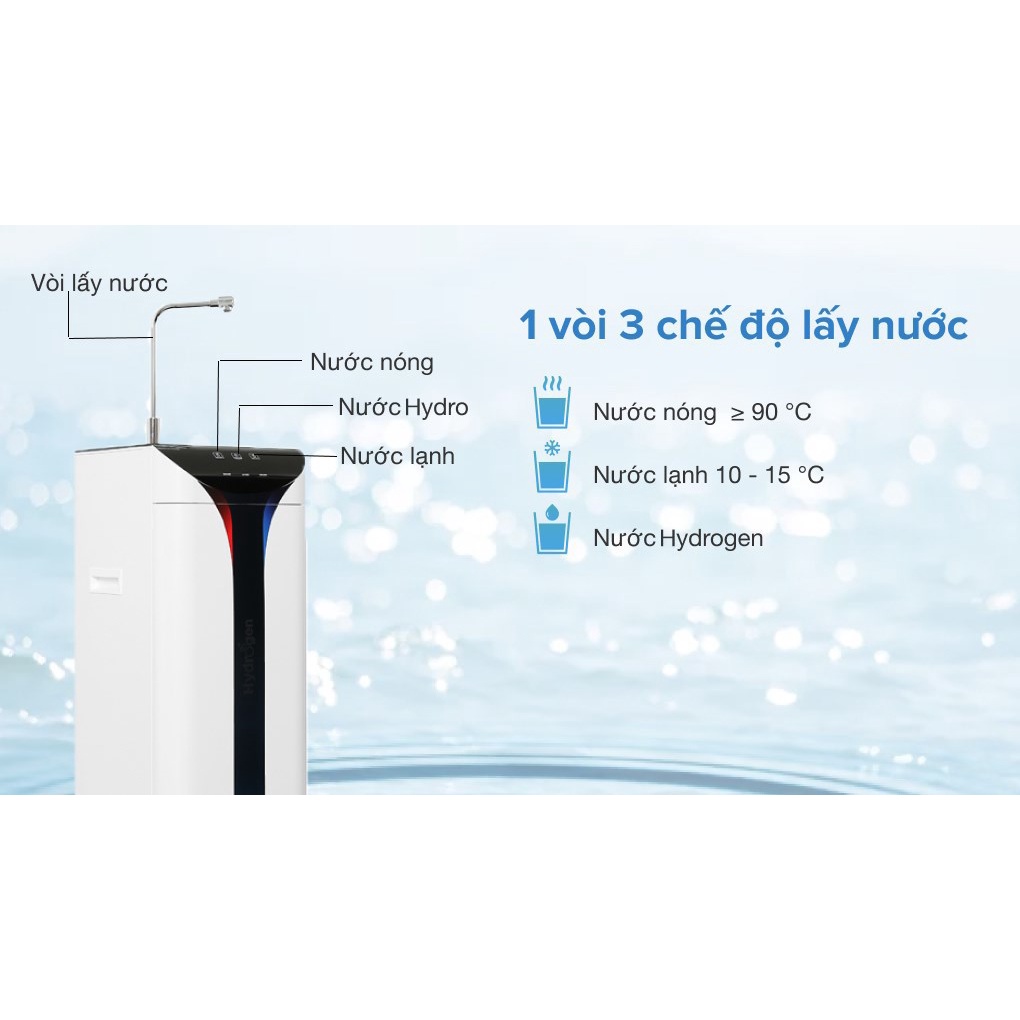 Máy lọc nước Kangaroo KG10A6S RO Hydrogen nóng lạnh 7 lõi, màn hình cảm ứng, có khoá trẻ em - bảo hành chính hãng