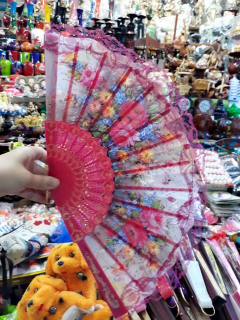 Quạt múa cổ trang ren hoa phong cách nhật | BigBuy360 - bigbuy360.vn