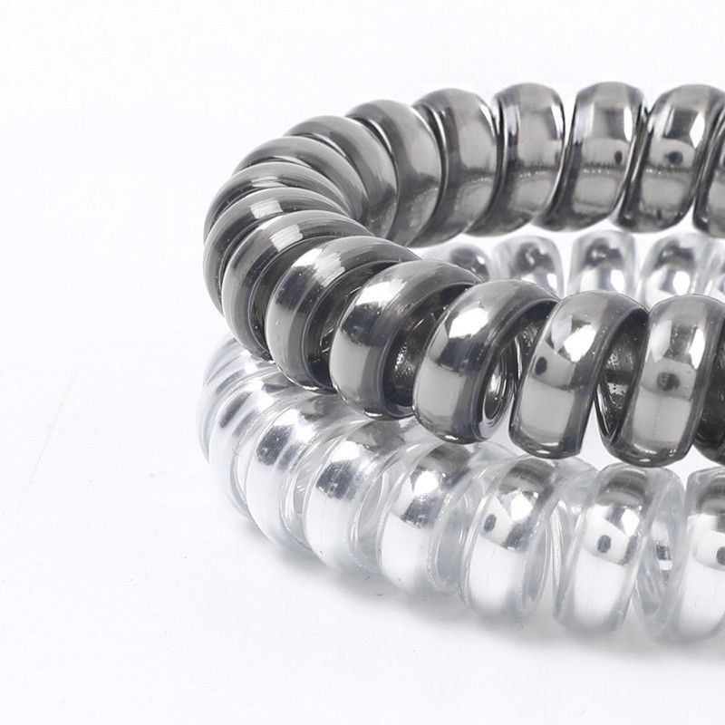 Dây buộc tóc lò xo sành điệu màu bạc, vàng, đồng, chì