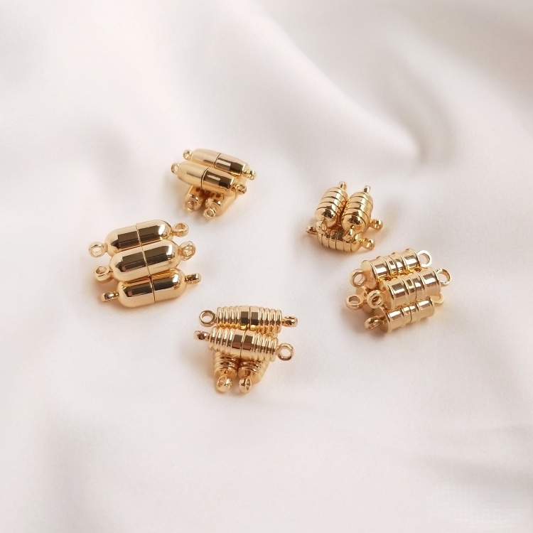 Khóa Nam Châm Tròn Bằng Đồng 14k Màu Vàng Đồng Làm Đồ Trang Sức Thủ Công