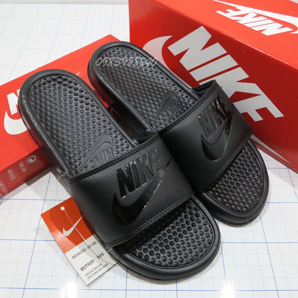 [Hộp Nike] Dép Nike Nk quai ngang nam nữ đầy đủ tem, mác, lót dày, tem size in nhiệt trong lót, tặng hộp hãng.