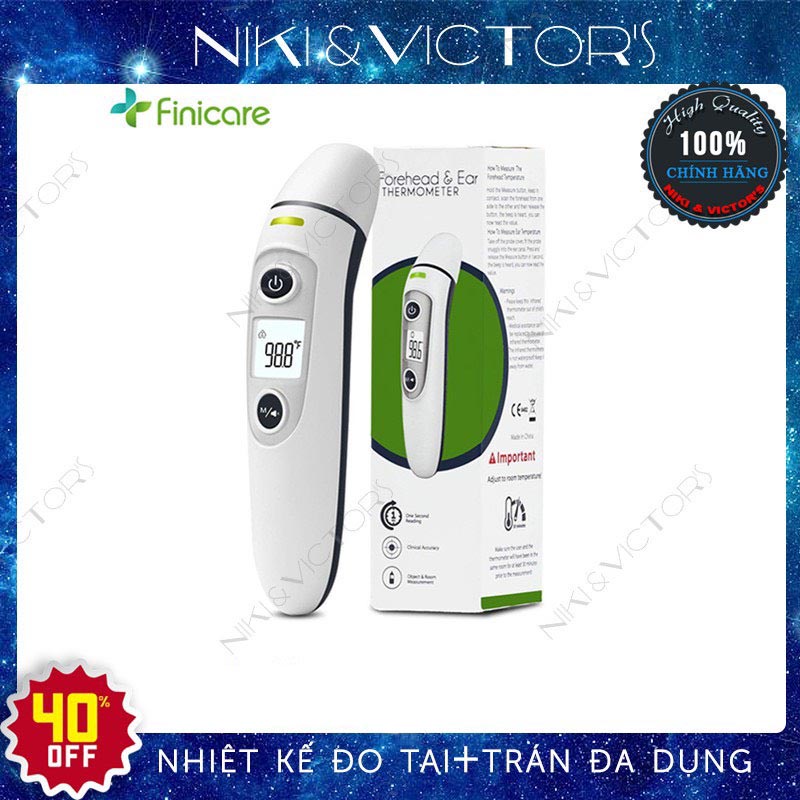 Nhiệt Kế Hồng Ngoại Điện Tử Cao Cấp 3in1 Đo Tai + Trán Finicare Đo Nhanh Chính Xác Thân Nhiệt, Nhiệt Độ Môi Trường