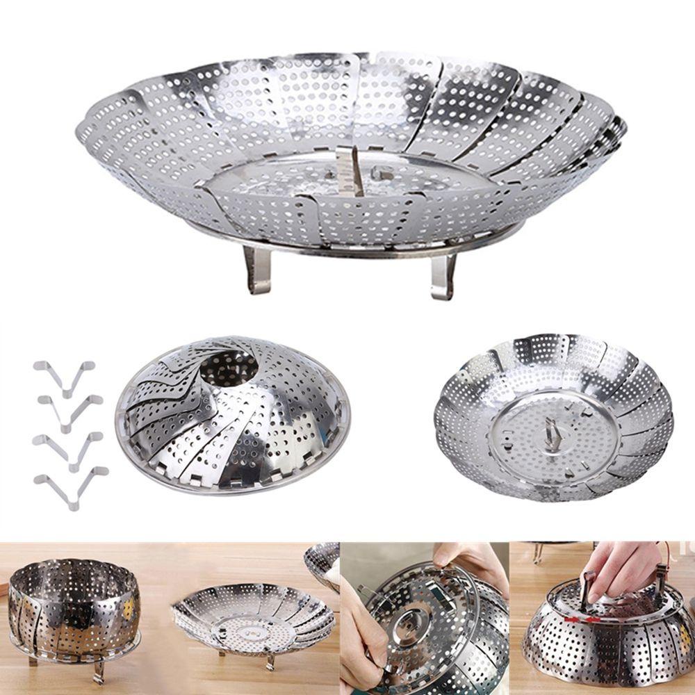 Khay Hấp Trái Cây Bằng Thép Không Gỉ Có Thể Mở Rộng Tiện Lợi