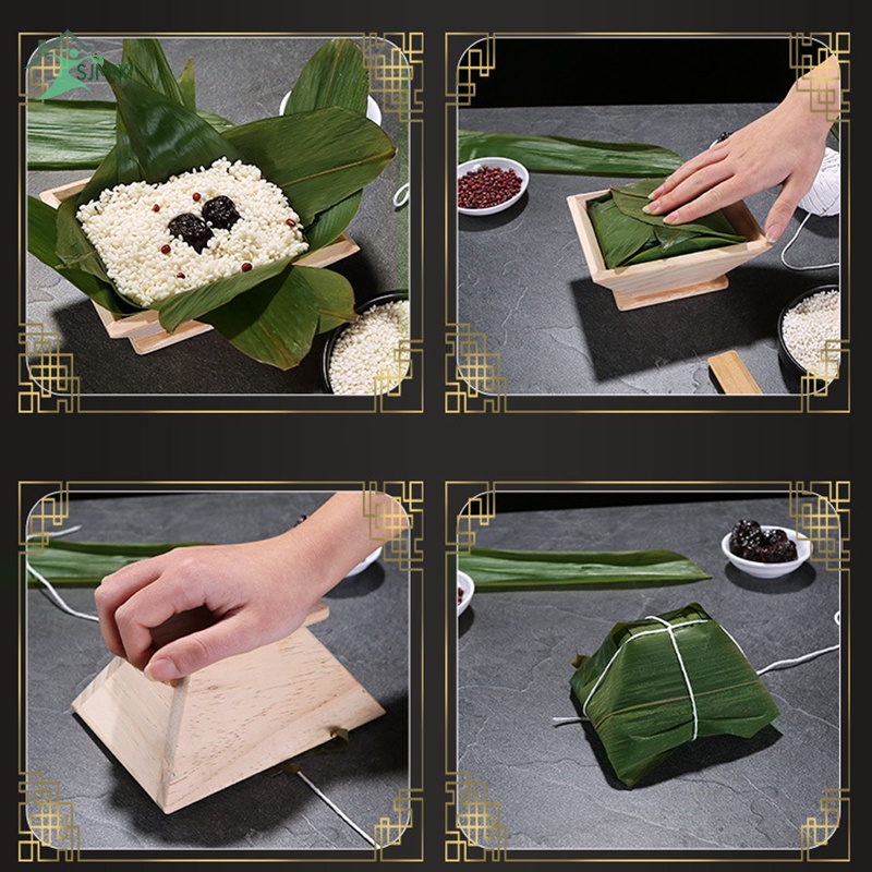 Khuôn gỗ hình tam giác dùng làm bánh bao phong cách Trung Hoa