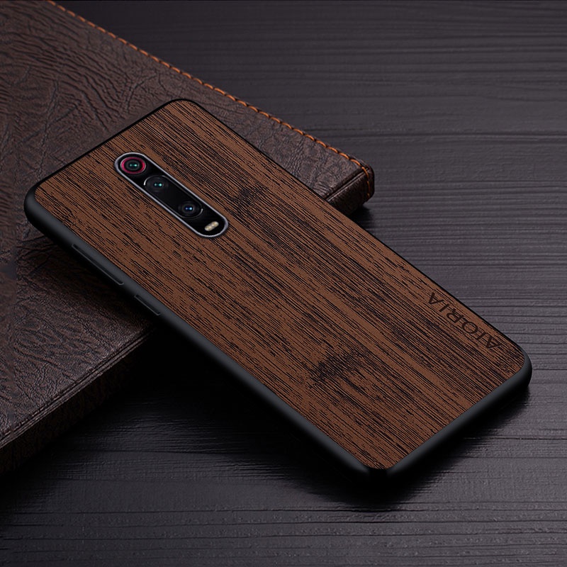Ốp Bao Da Điện Thoại Họa Tiết Vân Gỗ Tre Sang Trọng Cho xiaomi mi 9t pro redmi k20 pro funda