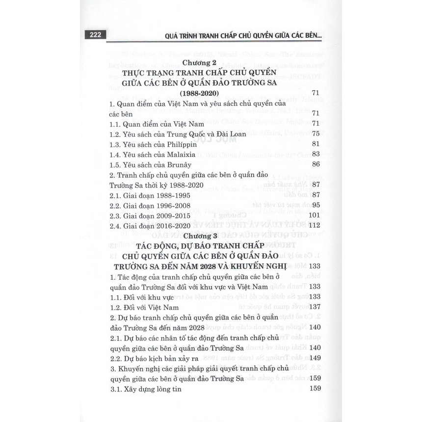 Sách - Quá Trình Tranh Chấp Chủ Quyền Giữa Các Bên Ở Quần Đảo Trường Sa Từ Năm 1988 Đến 2020