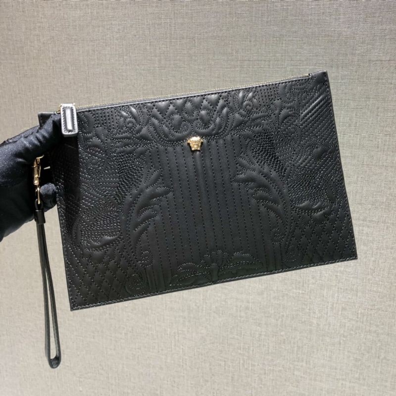 clutch cầm tay cho nam da thật in họa tiết sang trọng Versace