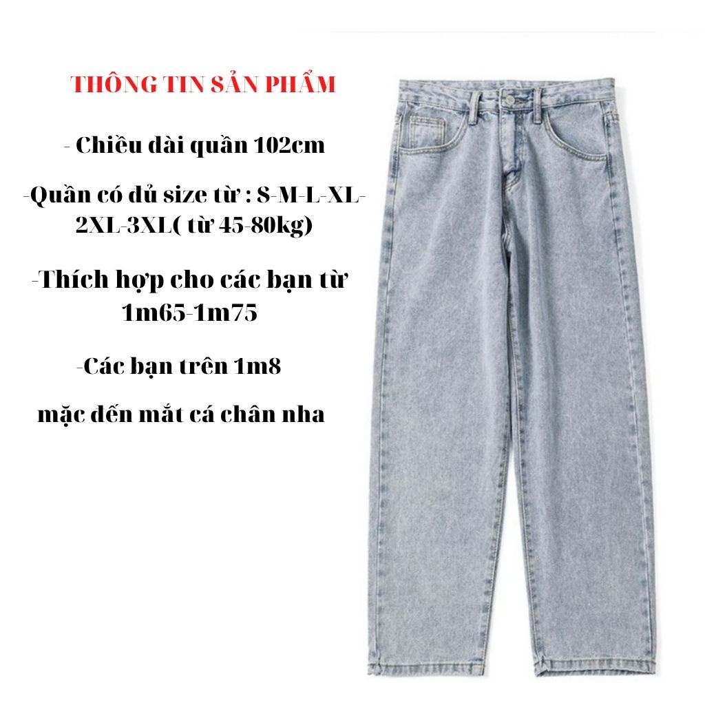 Quần jean nam baggy kiểu ống rộng dáng suông chất bò QD04