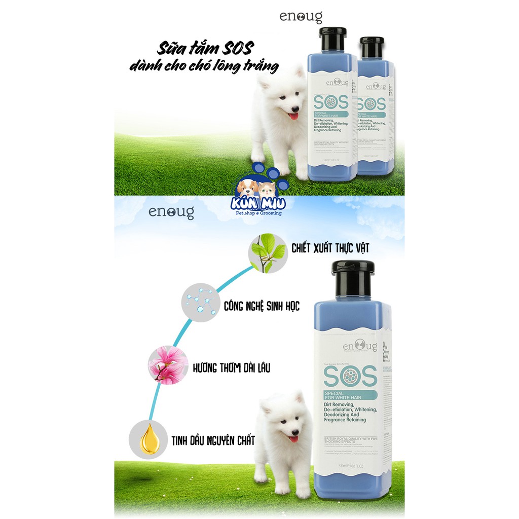 Sữa tắm SOS chó mèo, dầu tắm sos khử mùi hôi, dưỡng lông mượt, tránh rụng lông - Kún Miu pet shop (HÀNG CHÍNH HÃNG)