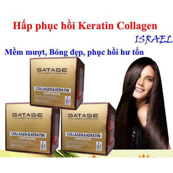 [Chính hãng]Dầu hấp ủ tóc Collagen & Keratin Gatase 500ml