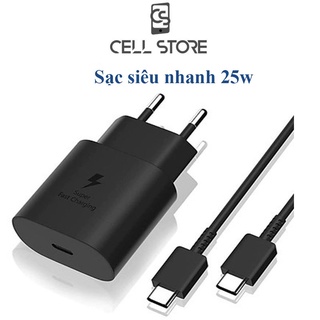 Bộ sạc nhanh Samsung 25W cáp type c to type c chính hãng có báo sạc siêu nhanh