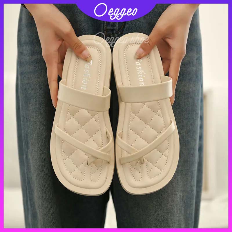 Oeteo Giày Lười Đế Bằng Quai Chéo Thời Trang Cho Nữ