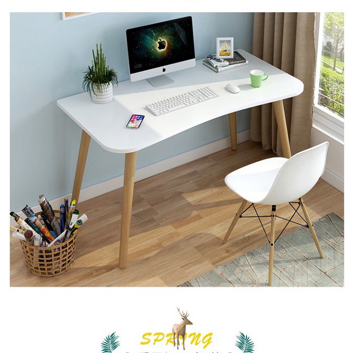 Bàn trơn uốn 4 chân bắc âu 80x50x75