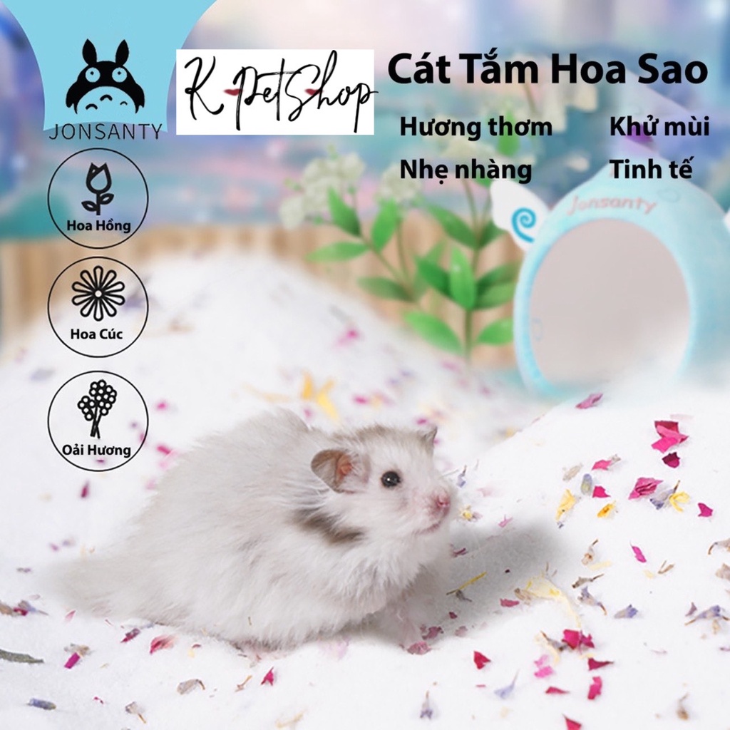 Cát tắm Silica thảo mộc cho hamster kháng khuẩn khử mùi giúp lông đẹp mềm mại hãng JONSANTY 1.5kg