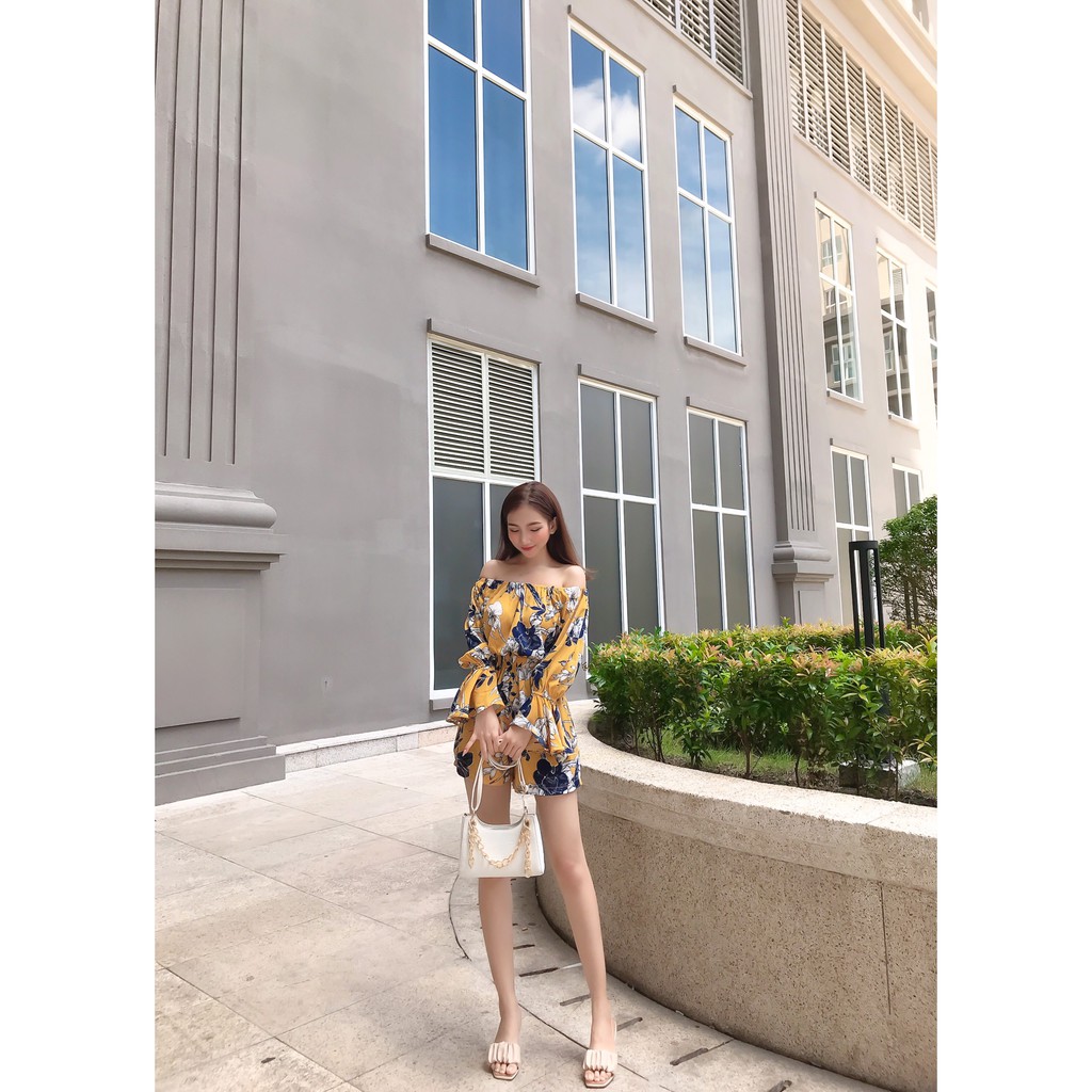 YELLOWTAG - Jum thời trang ngắn bẹt vai tay loe dạo phối | BigBuy360 - bigbuy360.vn