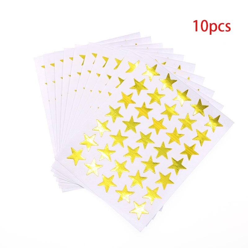 Túi 10 Miếng Dán Giấy Hình Ngôi Sao Mặt Cười