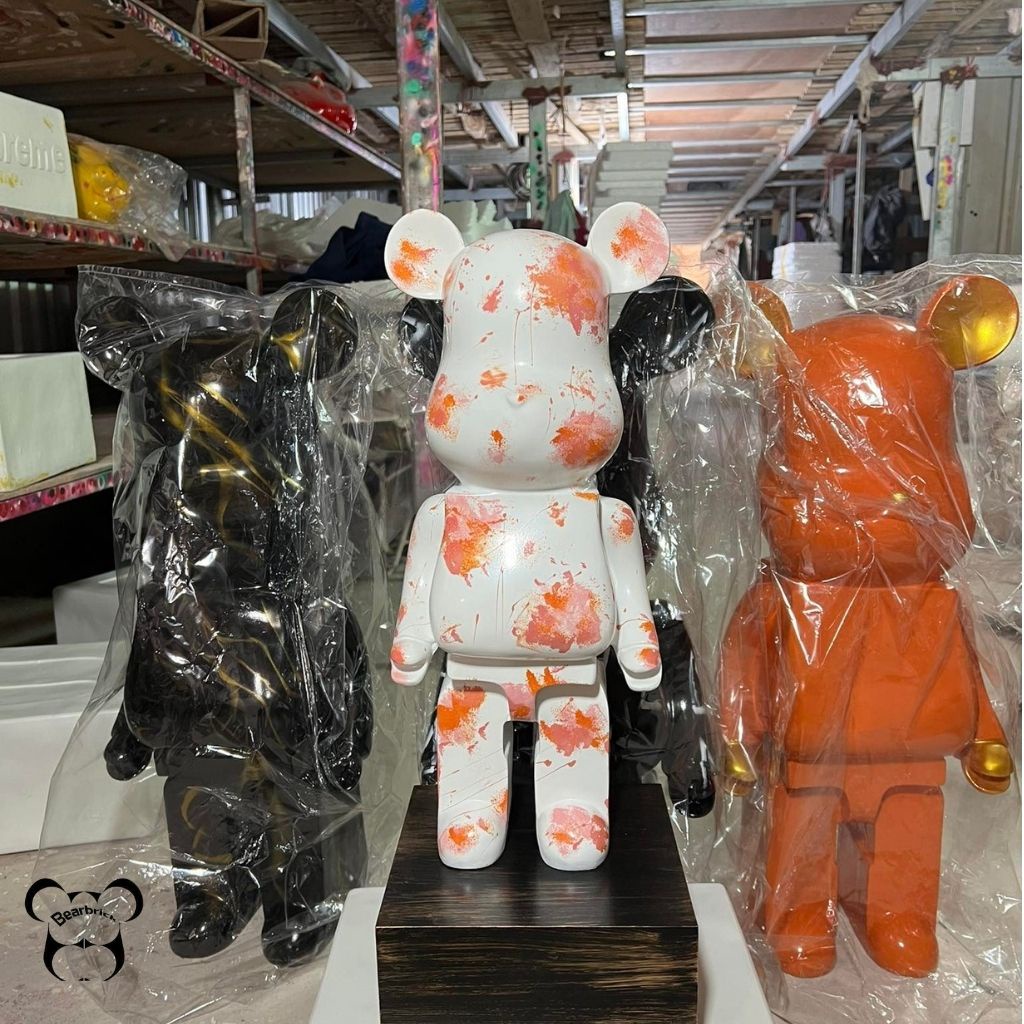 Bearbrick 400, gấu bearbrick 28cm cỡ bé, bản lá mùa thu màu hồng và xanh - Chin Official Store