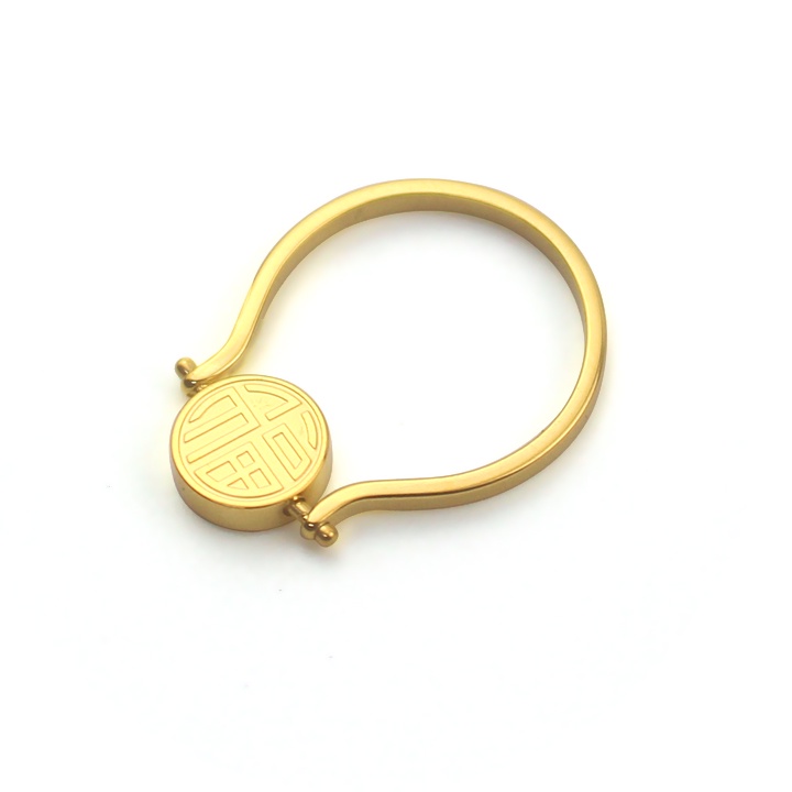 Nhẫn titan chữ Phước màu vàng siêu đẹp bền màu, may mắn - Tặng hộp đựng xinh xắn