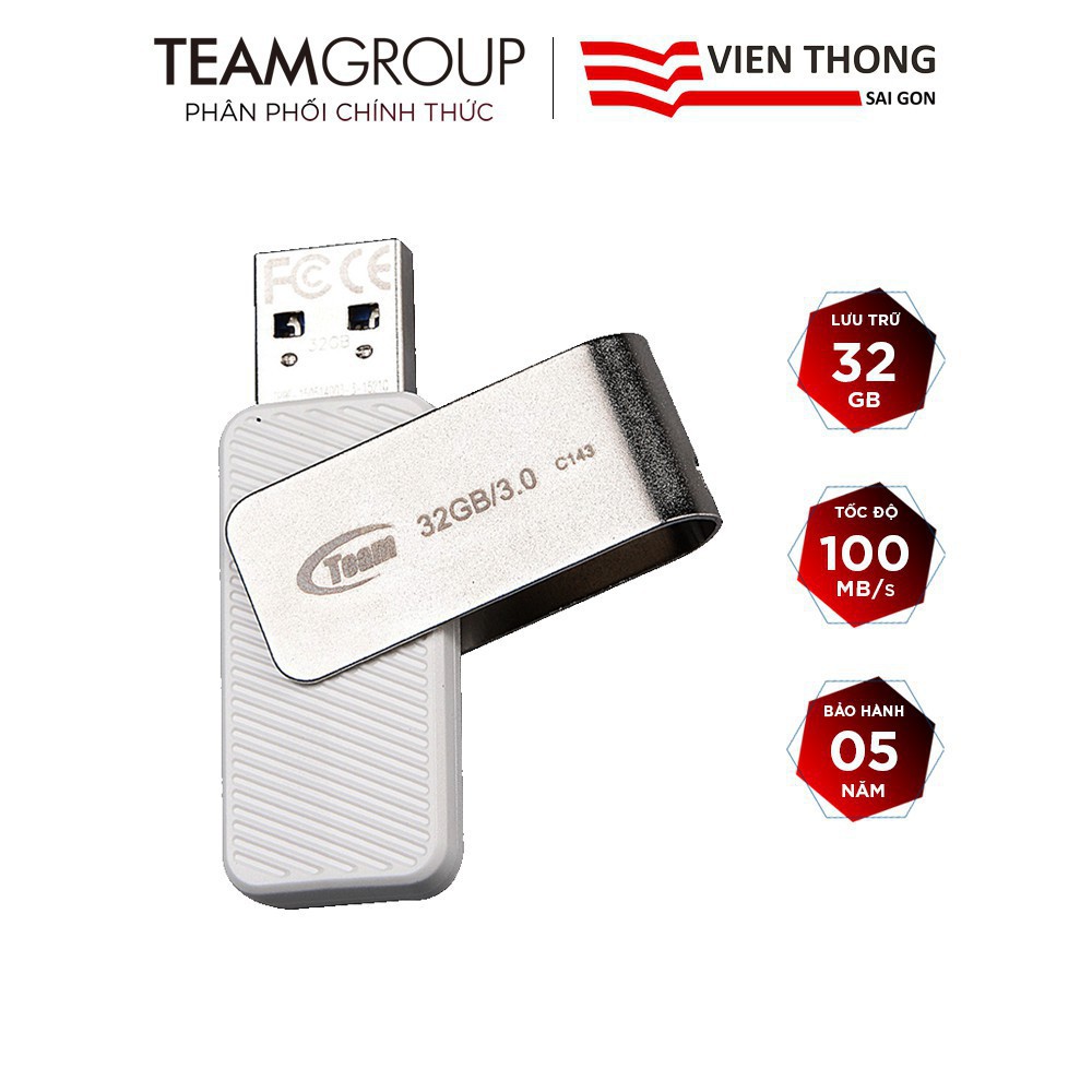USB 3.0 Team Group C143 32GB INC tốc độ upto 100MB/s - Hãng phân phối chính thức .