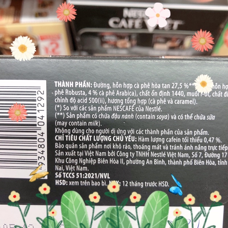 Cà Phê Đen Việt Arabica và Robusta Hoà Tan (12 gói x 16g)