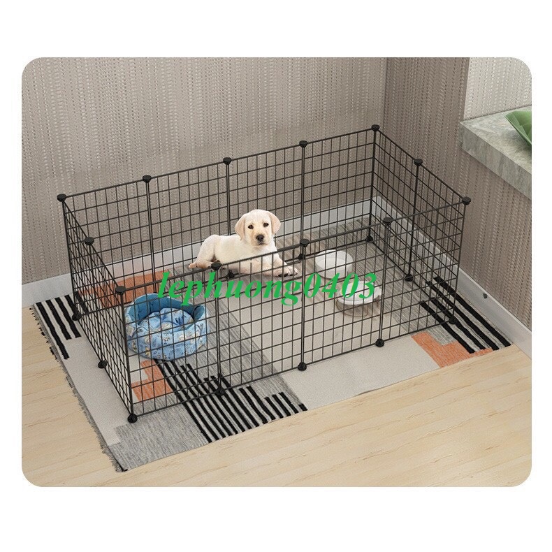 Combo Chuồng Quây Lưới Sắt Sơn Tĩnh Điện Dành Chó, Mèo Tiện Lợi