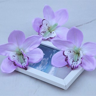 Bộ 10 bông hoa lan giả bằng vải lụa cài tóc