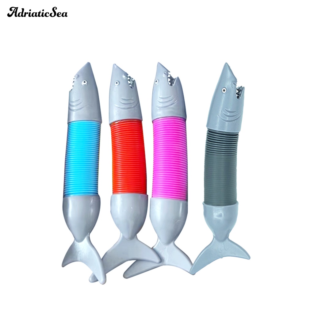 Đồ Chơi Con Quay Hình Cá Mập Ống Co Giãn DIY