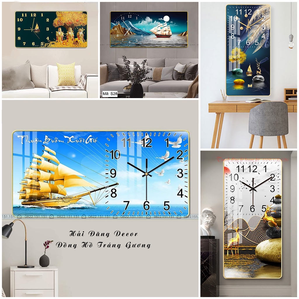- Tranh Đồng Hồ tráng gương pha lê 5D cao cấp, siêu đẹp, siêu bền, 2 trong một, sự kết hợp hoàn hảo.