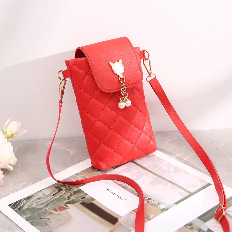 Túi Đeo Chéo Mini Thêu Họa Tiết Đính Ngọc Trai Thời Trang Sang Trọng Cho Nữ