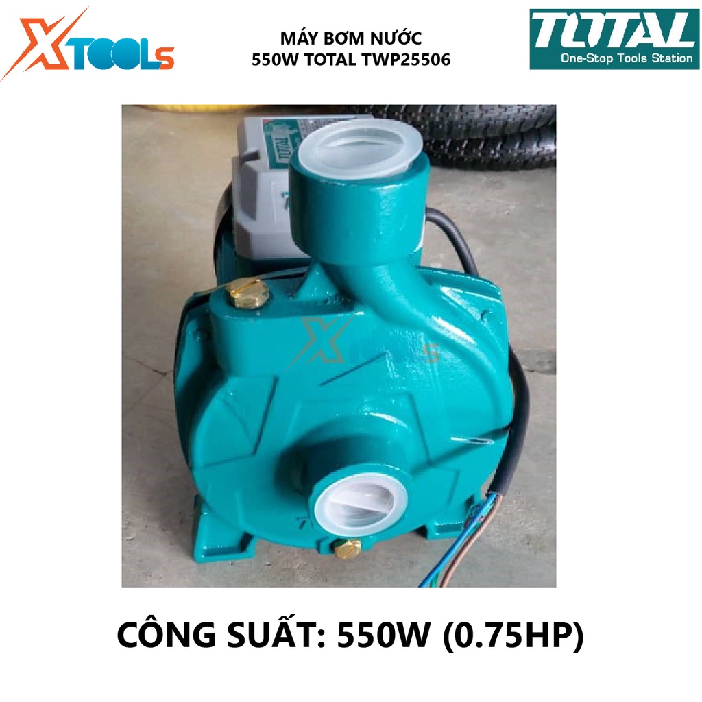 Máy bơm nước TOTAL TWP25506 Máy bơm nước dùng điện Công suất 550W (0.75HP) Chiều cao bơm25 mét tăng áp lực đường nước