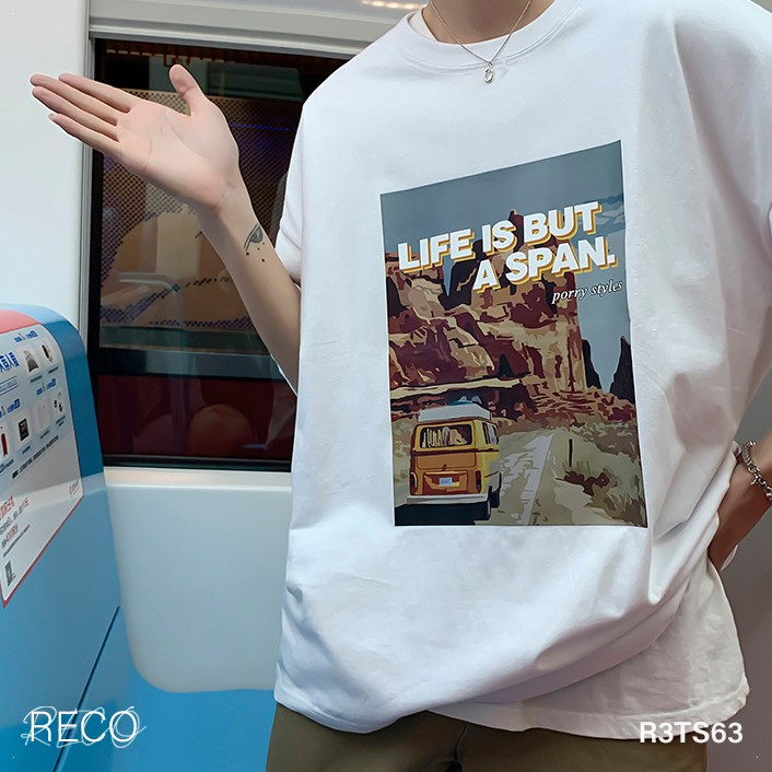 Áo thun, phông nam nữ Hàn Quốc cao cấp dáng rộng tay lỡ T-Shirt Loose R3TS63 Unisex