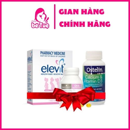 COMBO BẦU ÚC - BỘ TỨ VITAMIN ÚC DÀNH CHO BÀ BẦU DATE 2024 (Elevit bầu, Canxi bầu, DHA bầu, Sắt bầu)