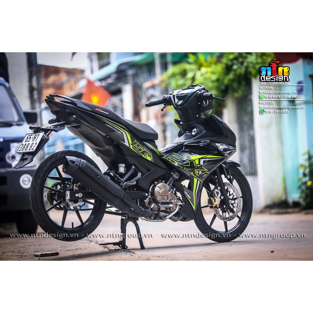 Tem rời exciter 150 chữ ex màu xanh , tem rời 3 lớp cao cấp