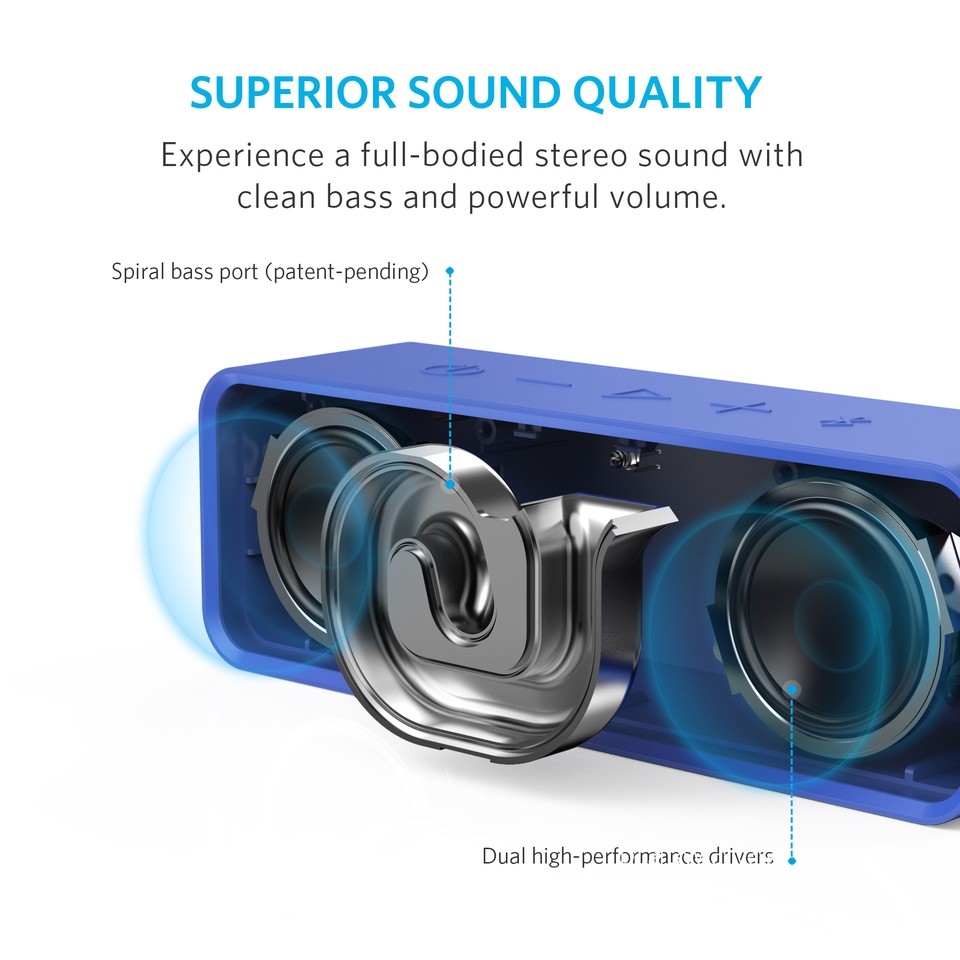 [Mã ELHACE giảm 4% đơn 300K] Loa di động cao cấp ANKER SoundCore Stereo Speaker (Xanh Dương)