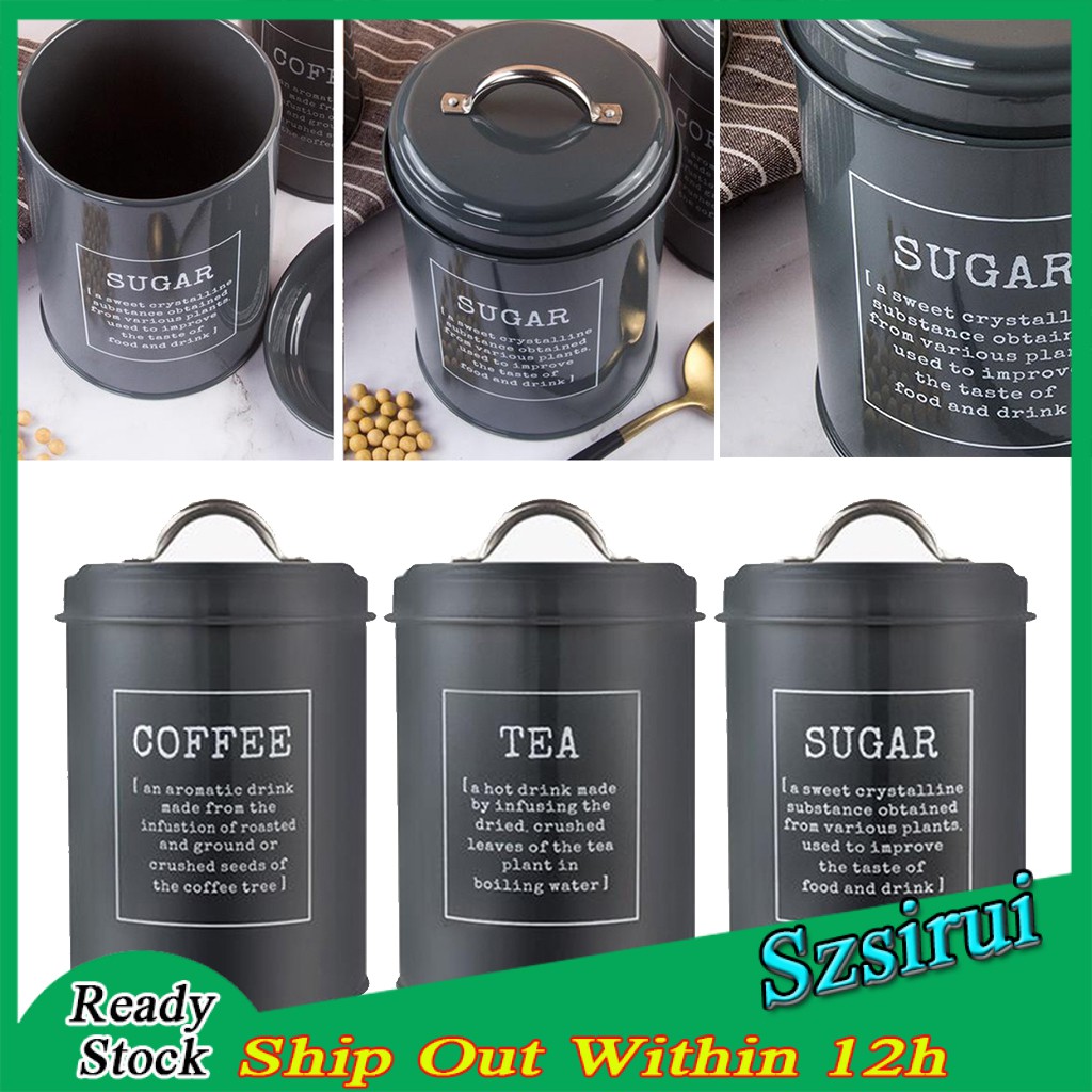 Set 3 Lọ Đựng Trà / Cà Phê Đa Năng Kèm Nắp Đậy Tiện Dụng | BigBuy360 - bigbuy360.vn