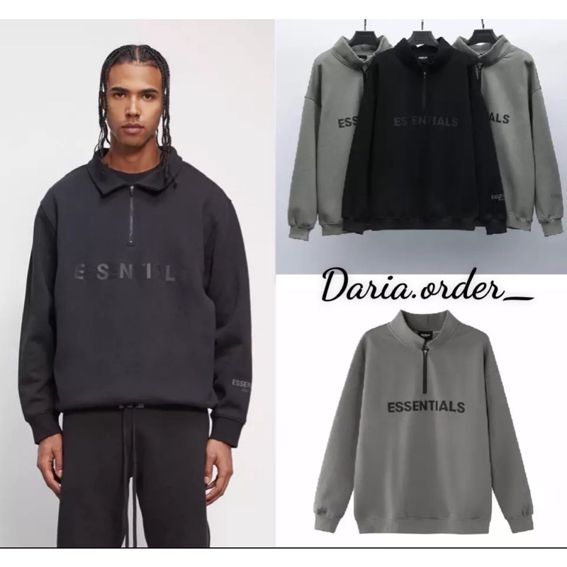 [ FREESHIP ] Áo sweater Essentials cổ đứng chất nỉ bông dày dặn