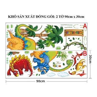 Decal dán tường Khủng long sắc màu