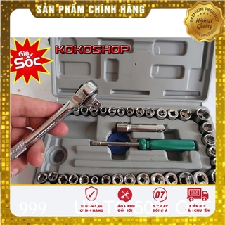 Bộ khẩu thông minh mở siết ốc và bugi 40 chi tiết (Thép không gỉ)