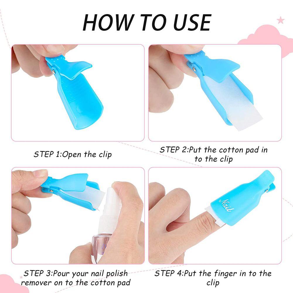 Kẹp Ủ Móng Tay Bằng Nhựa Màu Sắc Hồng Tím Xinh Xắn