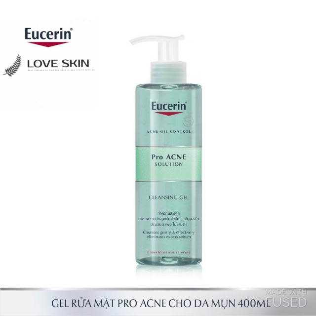 Gel rửa mặt Eucerin pro acne solution cleansing gel cho da mụn