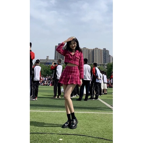 SÉT DẠ TWEED CHÂN VÁY XẾP LY DÀY DẶN KẺ Ô ULZZANG TIỂU THƯ