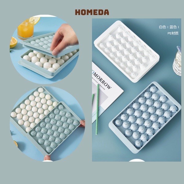 Khay làm đá 33 viên bi tròn, khay làm thạch rau câu, khuôn làm đá dễ thương tiện dụng nhà bếp HOMEDA