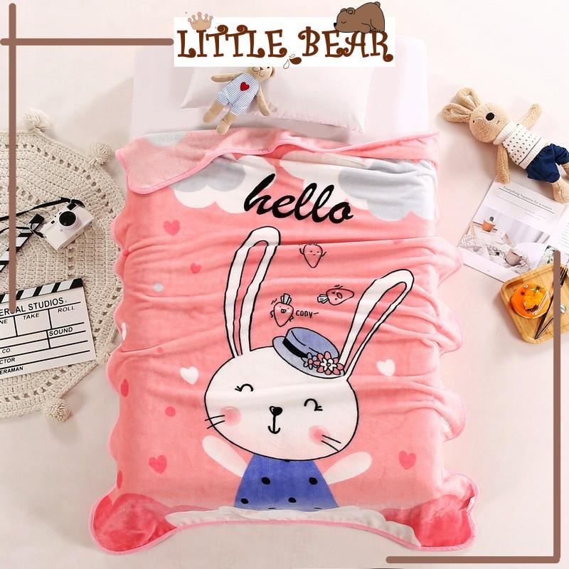 Chăn lông tuyết cho bé siêu mềm mịn hình thú cho bé dễ thương 1m x 1m4 - Little Bear