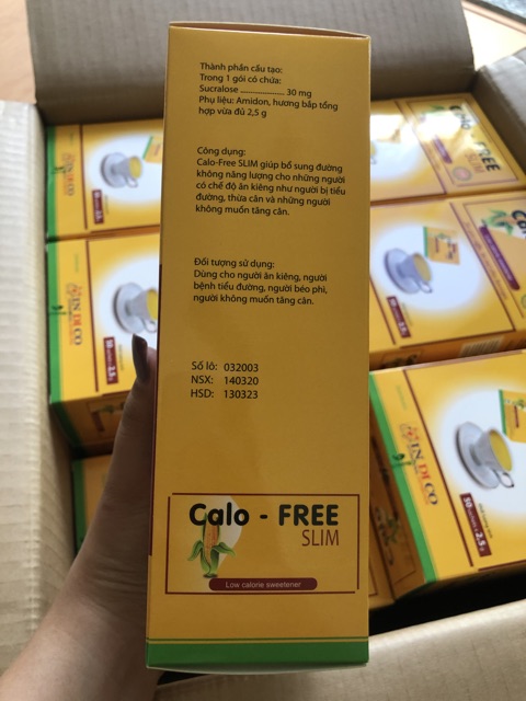 Đường Ăn Kiêng CALO FREE SLIM 100g 50 gói /2.5g gói