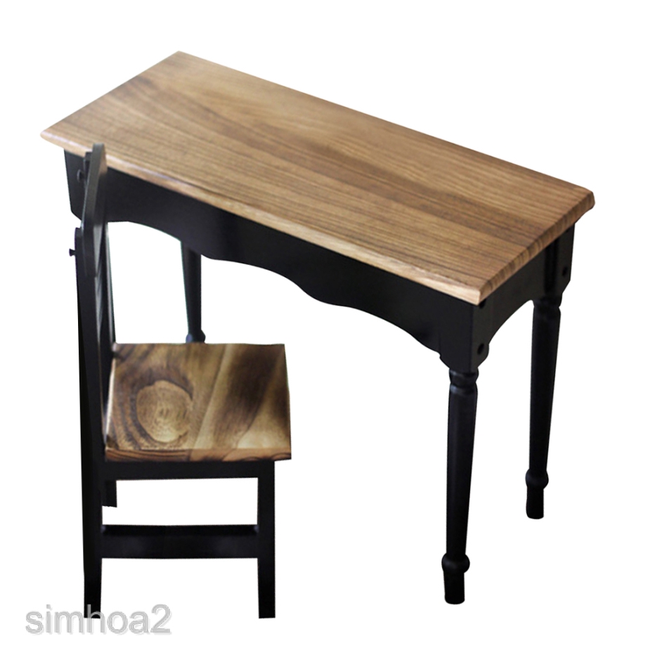 [SIMHOA2] 70cm BJD DIY Assembled Wood Student Desk + Chair Set 1/3 SD DOD Dollfie