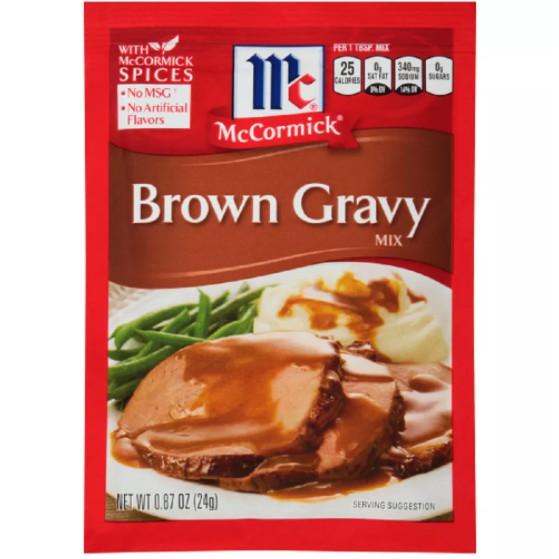 Bột sốt, chấm thịt nướng, rau củ xào Brown Gravy của McCormick