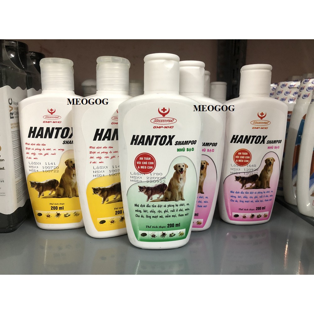 Sữa Tắm Trị Ve Rận Bọ Chét Chó Mèo Hantox Shampoo Hanvet 200ml