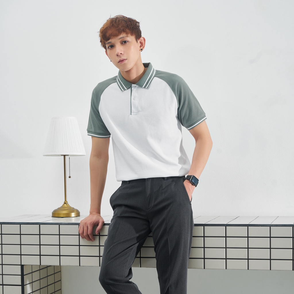 |Satoshi | Áo Polo nam SAPL66 Diamond Pique Raglan Viền Trụ