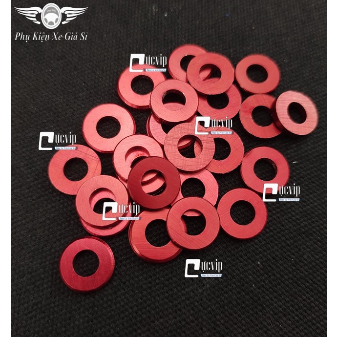 [Sale Khủng] Combo 16 Con Lông Đền Đỏ 6Li Nhôm CNC Gắn Ốc Lốc Máy Xe Raider Xăng Cơ 5229